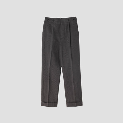 YARN DYED COTTON LINEN TROUSERS