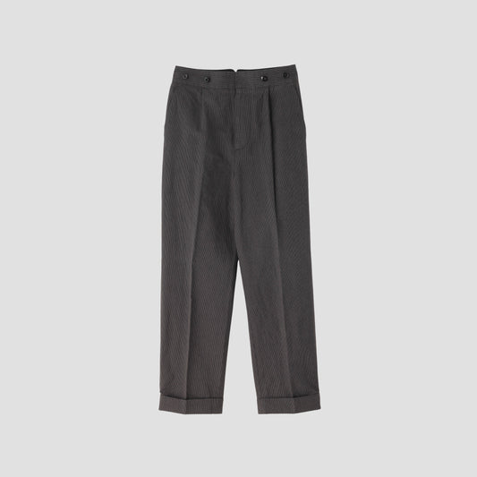 YARN DYED COTTON LINEN TROUSERS