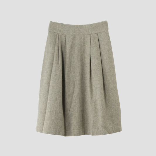 WOOL LINEN TWEED SKIRT