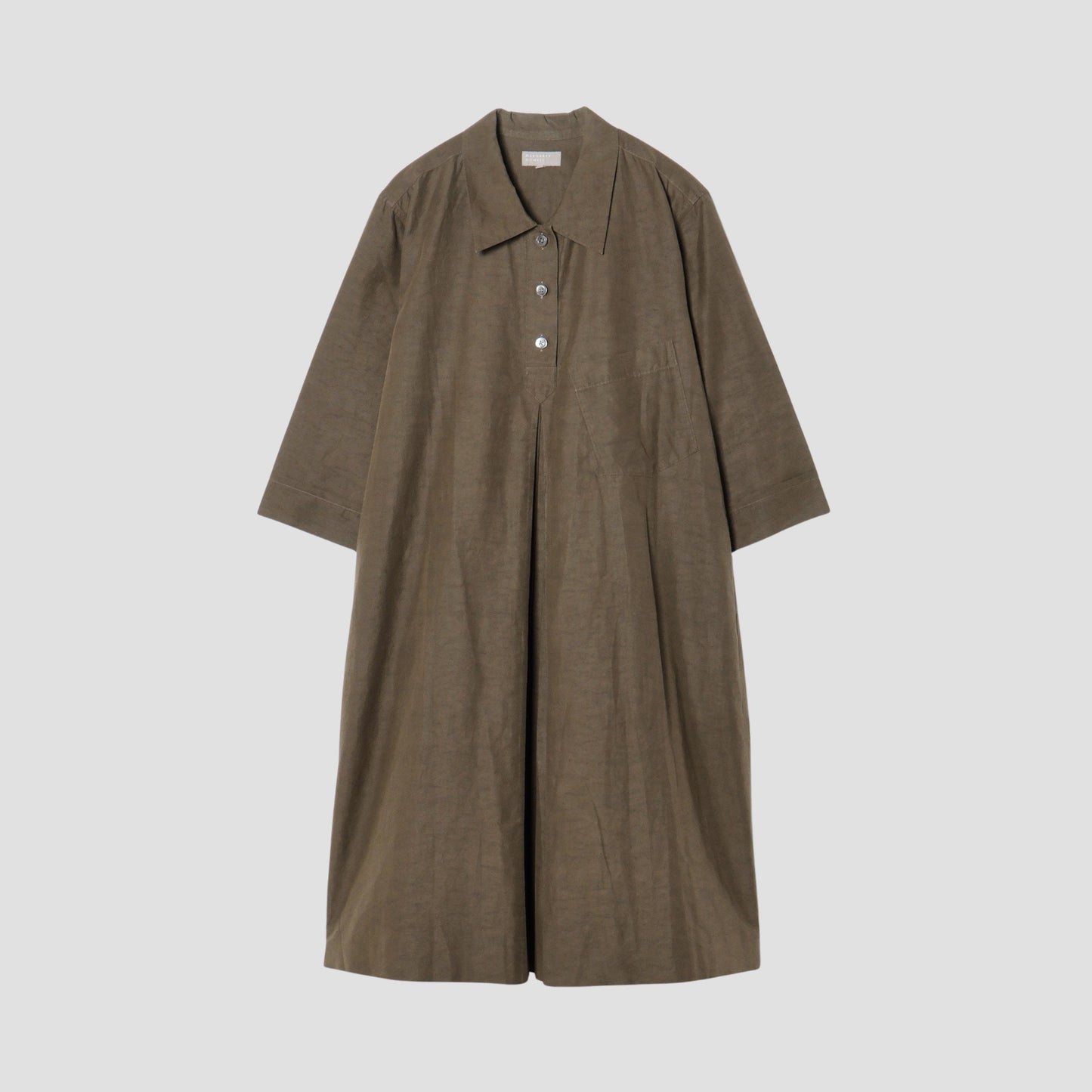 FINE PLAINWEAVE COTTON LINEN DRESS
