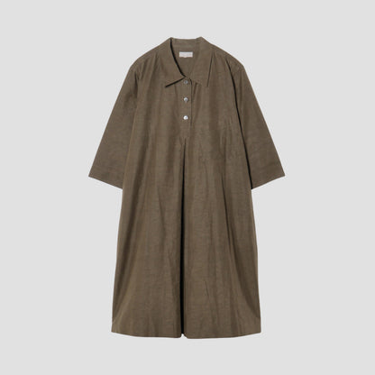 FINE PLAINWEAVE COTTON LINEN DRESS