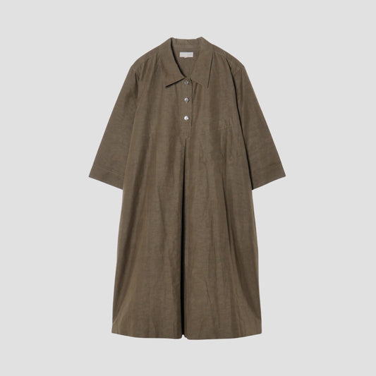 FINE PLAINWEAVE COTTON LINEN DRESS