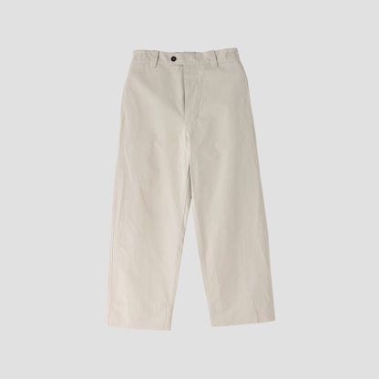 WASHED COMPACT COTTON TROUSERS