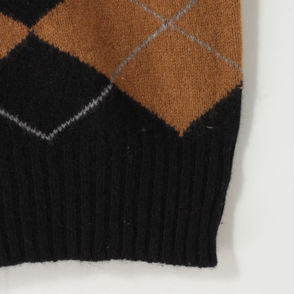MERINO CASHMERE ARGYLE KNIT