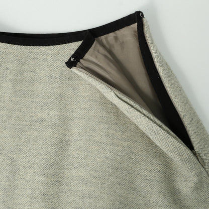 TINY HERRINGBONE WOOL SKIRT
