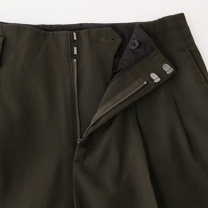 COMPACT COTTON WOOL TROUSERS