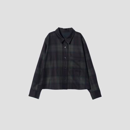 CHECK WOOL TWILL SHIRT