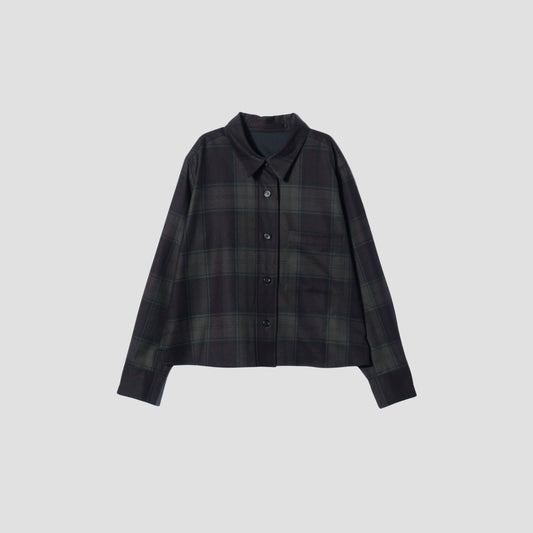CHECK WOOL TWILL SHIRT