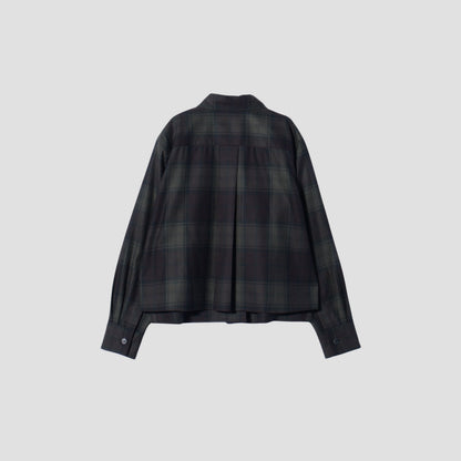 CHECK WOOL TWILL SHIRT