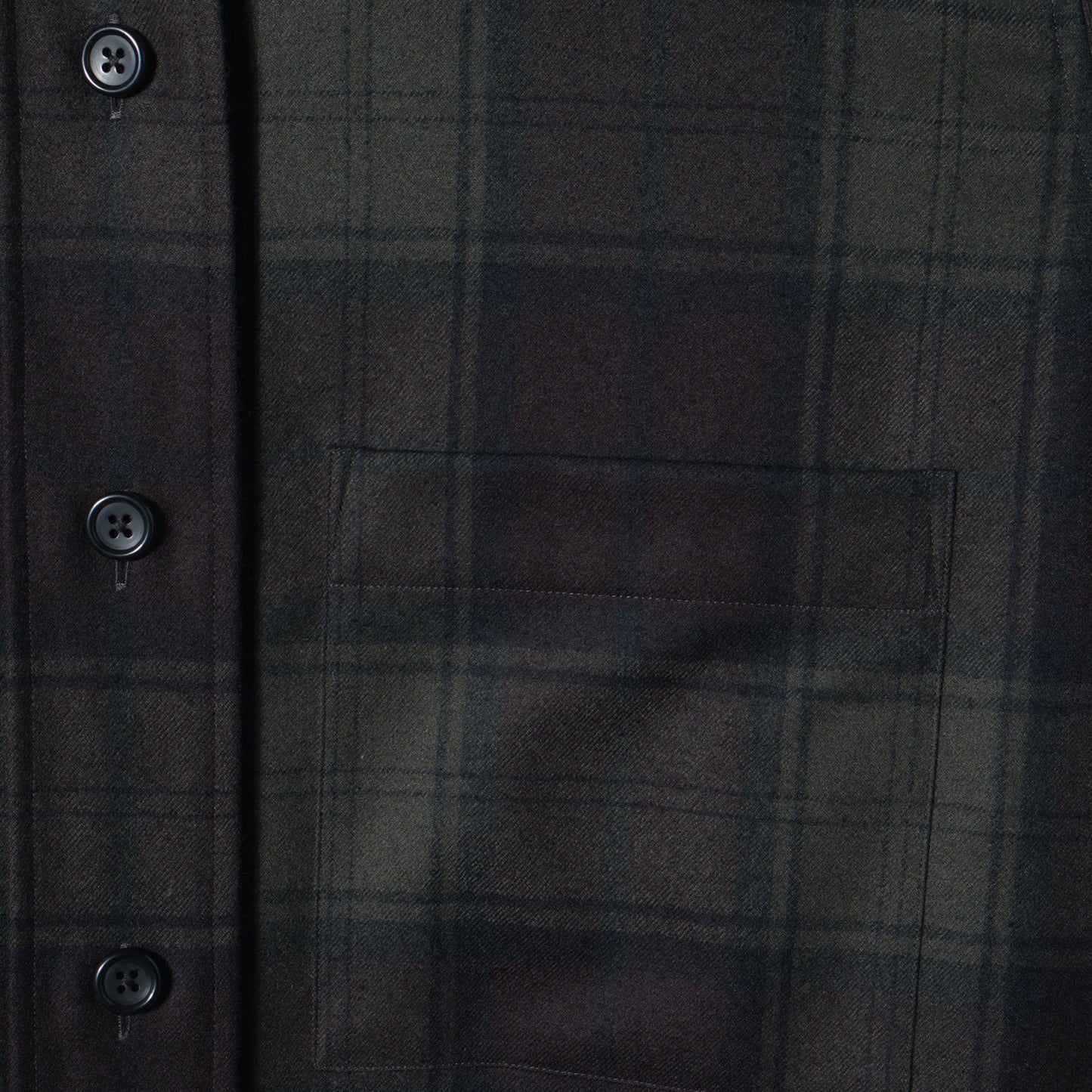 CHECK WOOL TWILL SHIRT