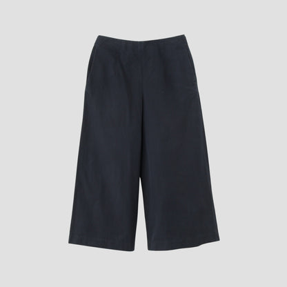 WASHED YARN DYE COTTON POPLIN TROUSERS