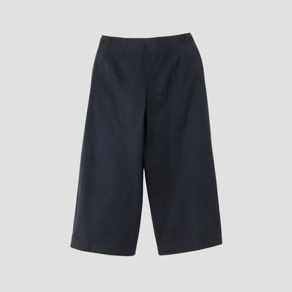 WASHED YARN DYE COTTON POPLIN TROUSERS