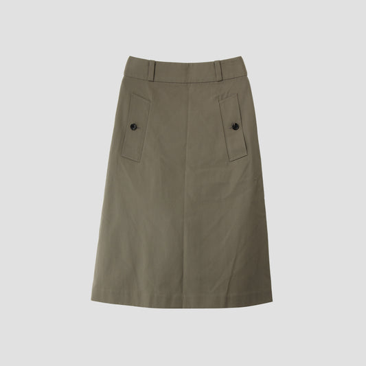 WOOL COTTON TWILL SKIRT