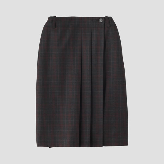 PLAID WOOL SKIRT