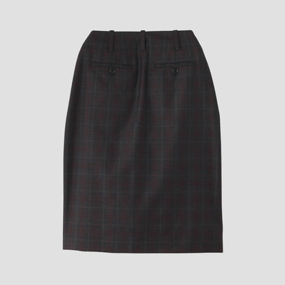PLAID WOOL SKIRT