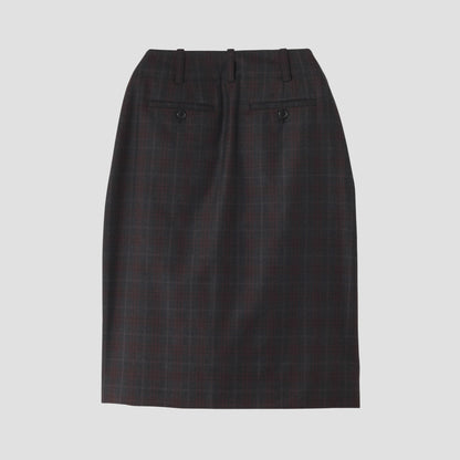 PLAID WOOL SKIRT