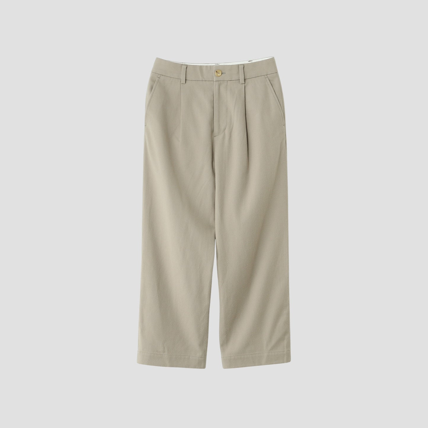 BRUSHED COTTON WOOL TROUSERS