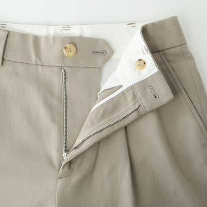 BRUSHED COTTON WOOL TROUSERS