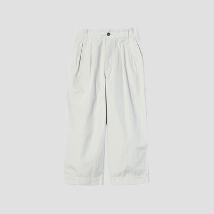 FINE COMPACT COTTON POPLIN TROUSERS