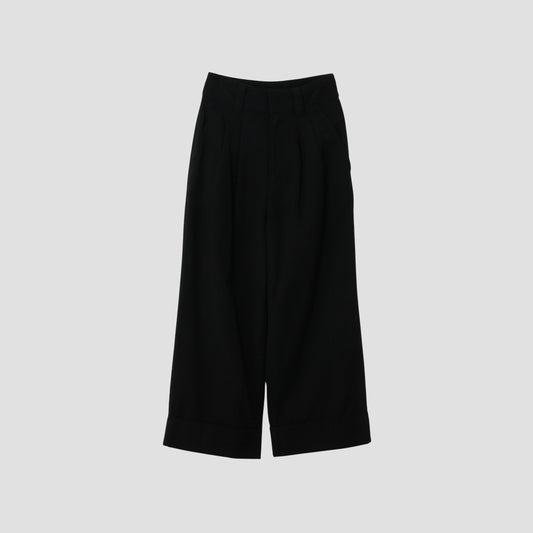 WOOL COTTON TWILL TROUSERS