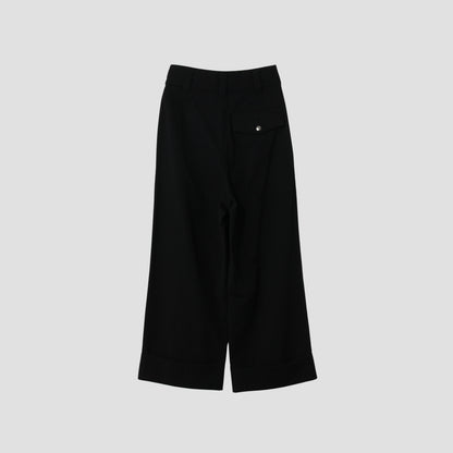 WOOL COTTON TWILL TROUSERS