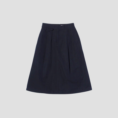 COTTON LINEN PLAIN WEAVE SKIRT