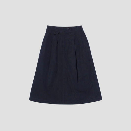 COTTON LINEN PLAIN WEAVE SKIRT