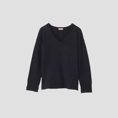 V NECK GUERNSEY KNIT