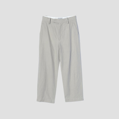 PLAIN WEAVE COTTON LINEN TROUSERS