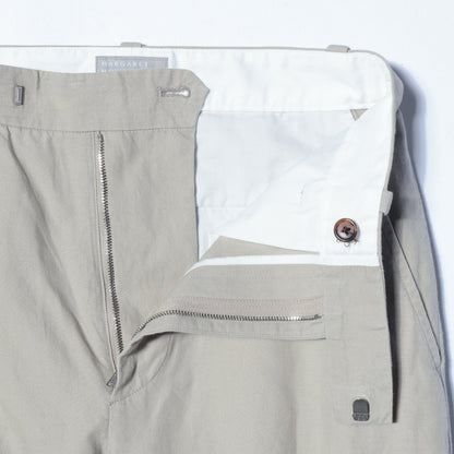 PLAIN WEAVE COTTON LINEN TROUSERS