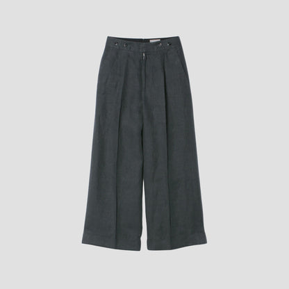 HIGH DENSE LINEN TWILL TROUSERS