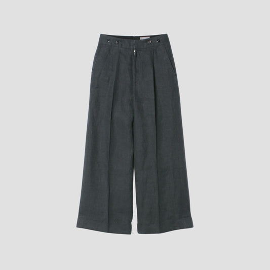 HIGH DENSE LINEN TWILL TROUSERS