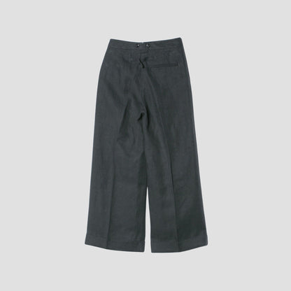 HIGH DENSE LINEN TWILL TROUSERS