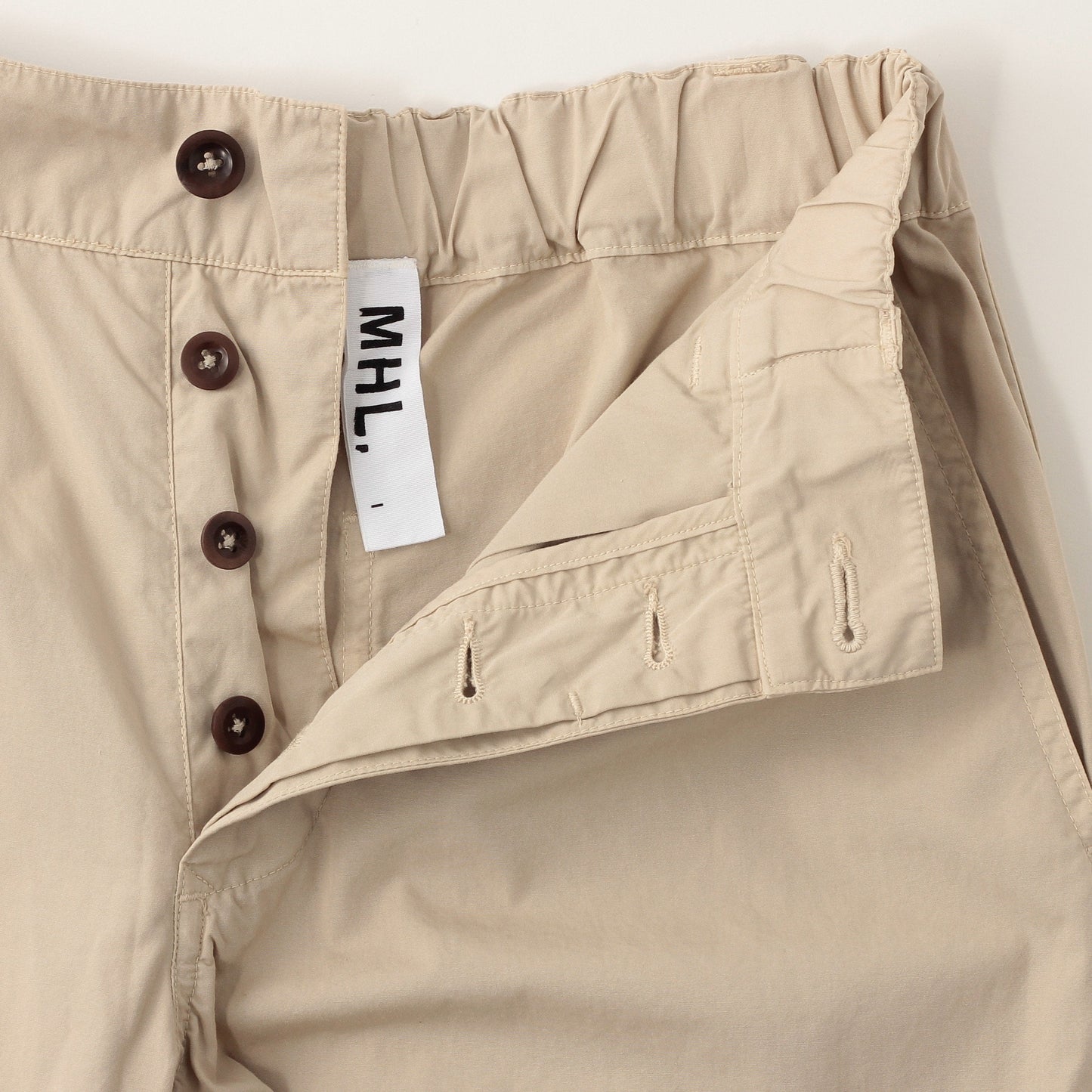 FINE COMPACT COTTON POPLIN TROUSERS