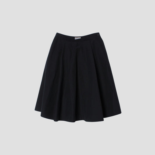 WOOL LINEN POPLIN SKIRT