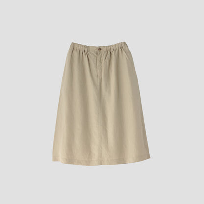 DENSE FINE LINEN POPLIN SKIRT