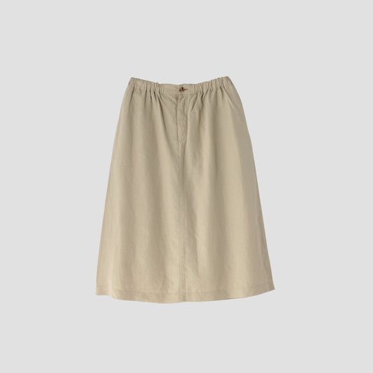 DENSE FINE LINEN POPLIN SKIRT