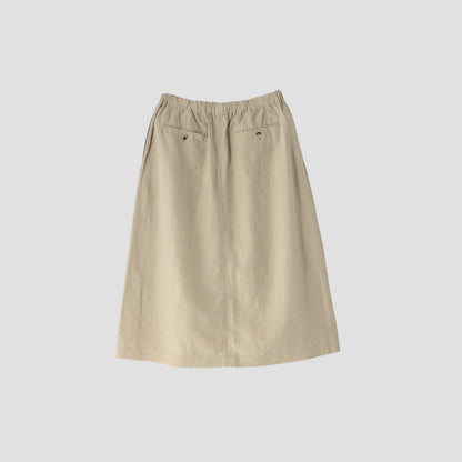 DENSE FINE LINEN POPLIN SKIRT