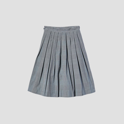 GINGHAM OVERCHECK COTTON SKIRT