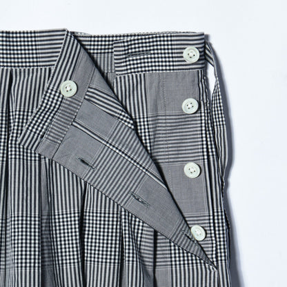 GINGHAM OVERCHECK COTTON SKIRT