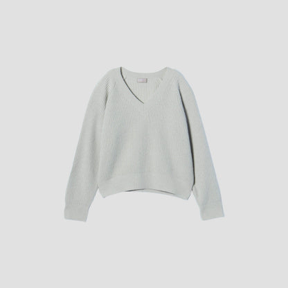 WOOL CASHMERE SILK V NECK JUMP KNIT