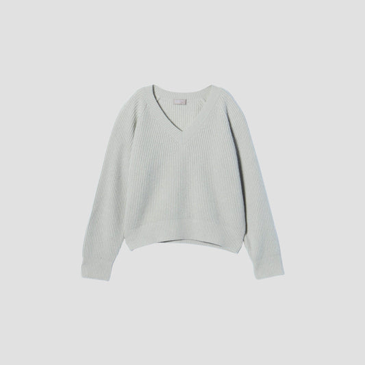 WOOL CASHMERE SILK V NECK JUMP KNIT