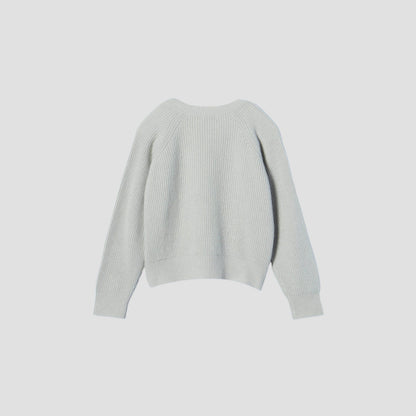 WOOL CASHMERE SILK V NECK JUMP KNIT