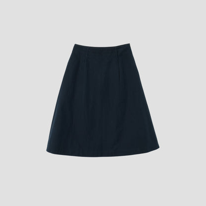 COTTON LINEN OXFORD SKIRT