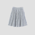 BLACK & WHITE SHIRTING LINEN SKIRT