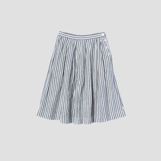 BLACK & WHITE SHIRTING LINEN SKIRT
