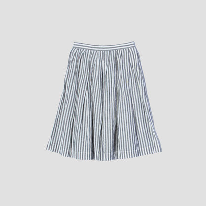 BLACK & WHITE SHIRTING LINEN SKIRT