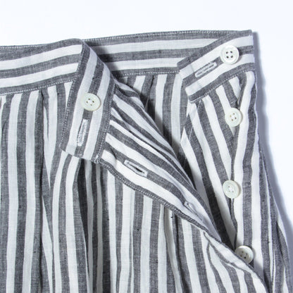 BLACK & WHITE SHIRTING LINEN SKIRT