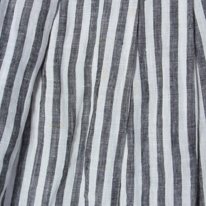 BLACK & WHITE SHIRTING LINEN SKIRT