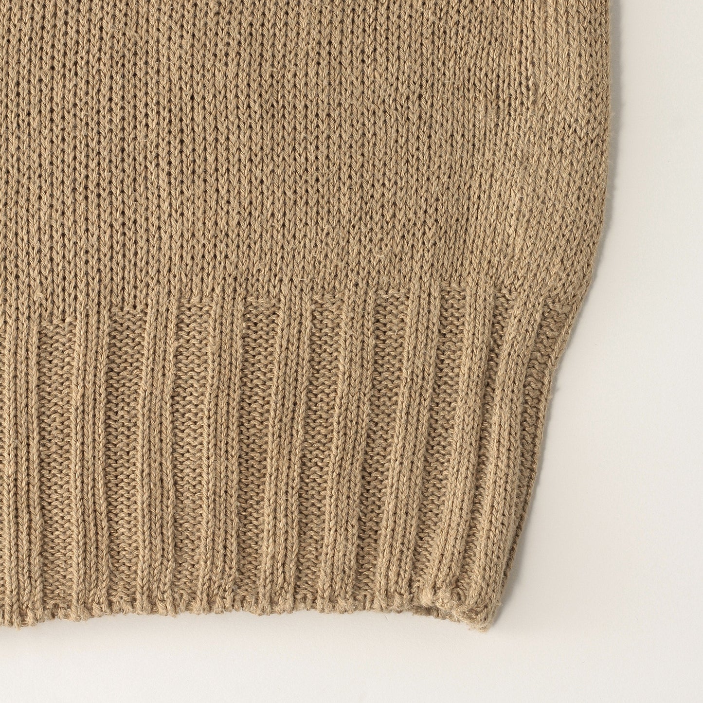 LINEN COTTON WIDE ROLL NECK KNIT